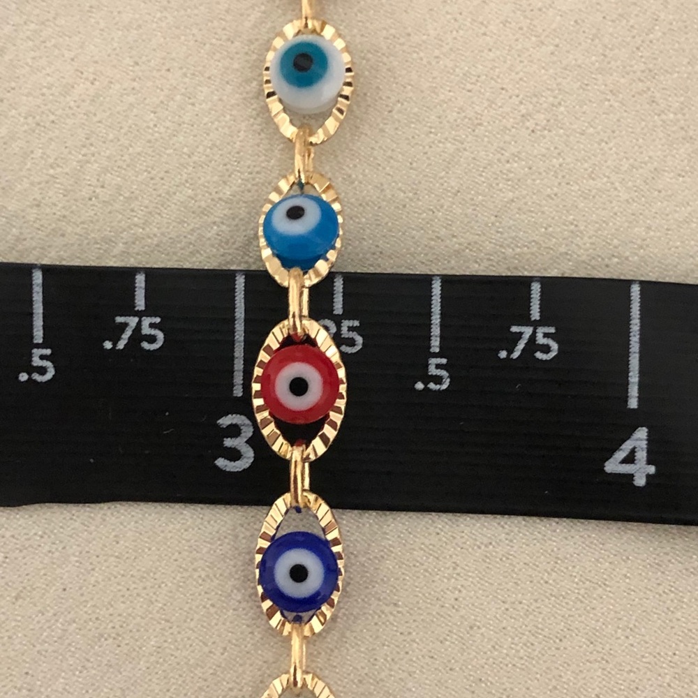 18k Gold Filled Multicolor Eye Bracelet - Picture 9 of 10